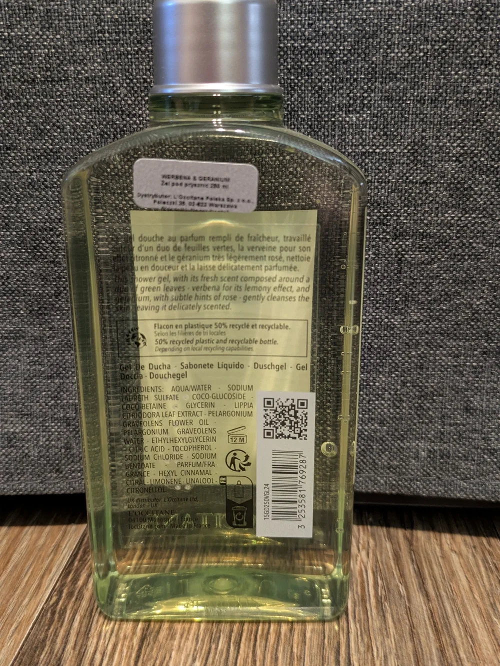 L'Occitane Verveine Géranium Shower Gel 250ml